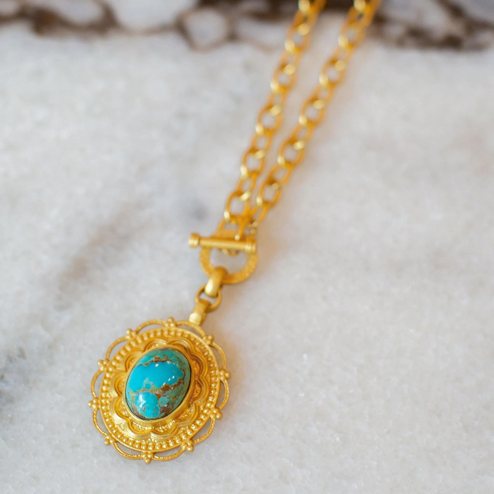 Meet Me in Mykonos Toggle Necklace - Turquoise