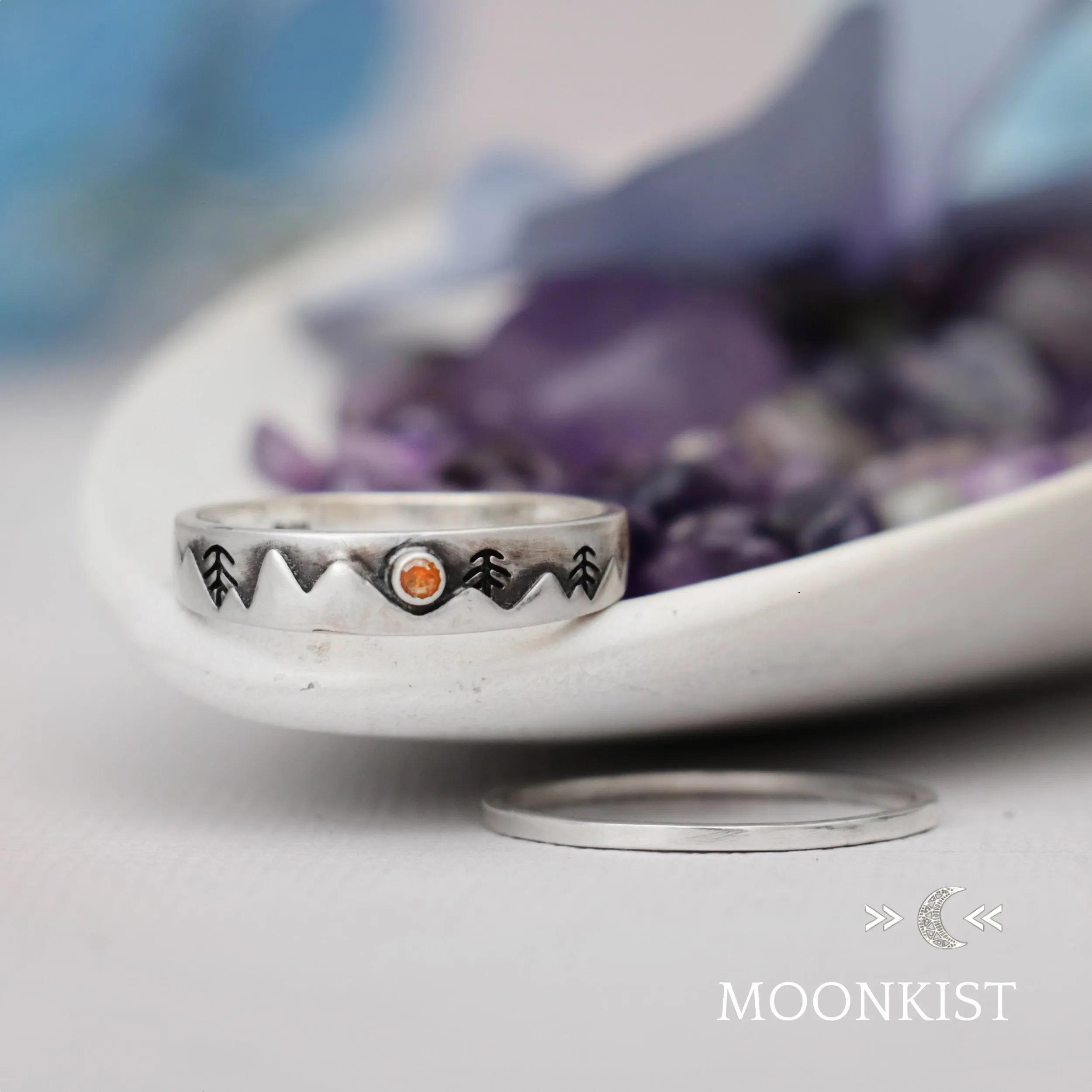 Modern Mountain Engagement Ring Set | Moonkist Designs