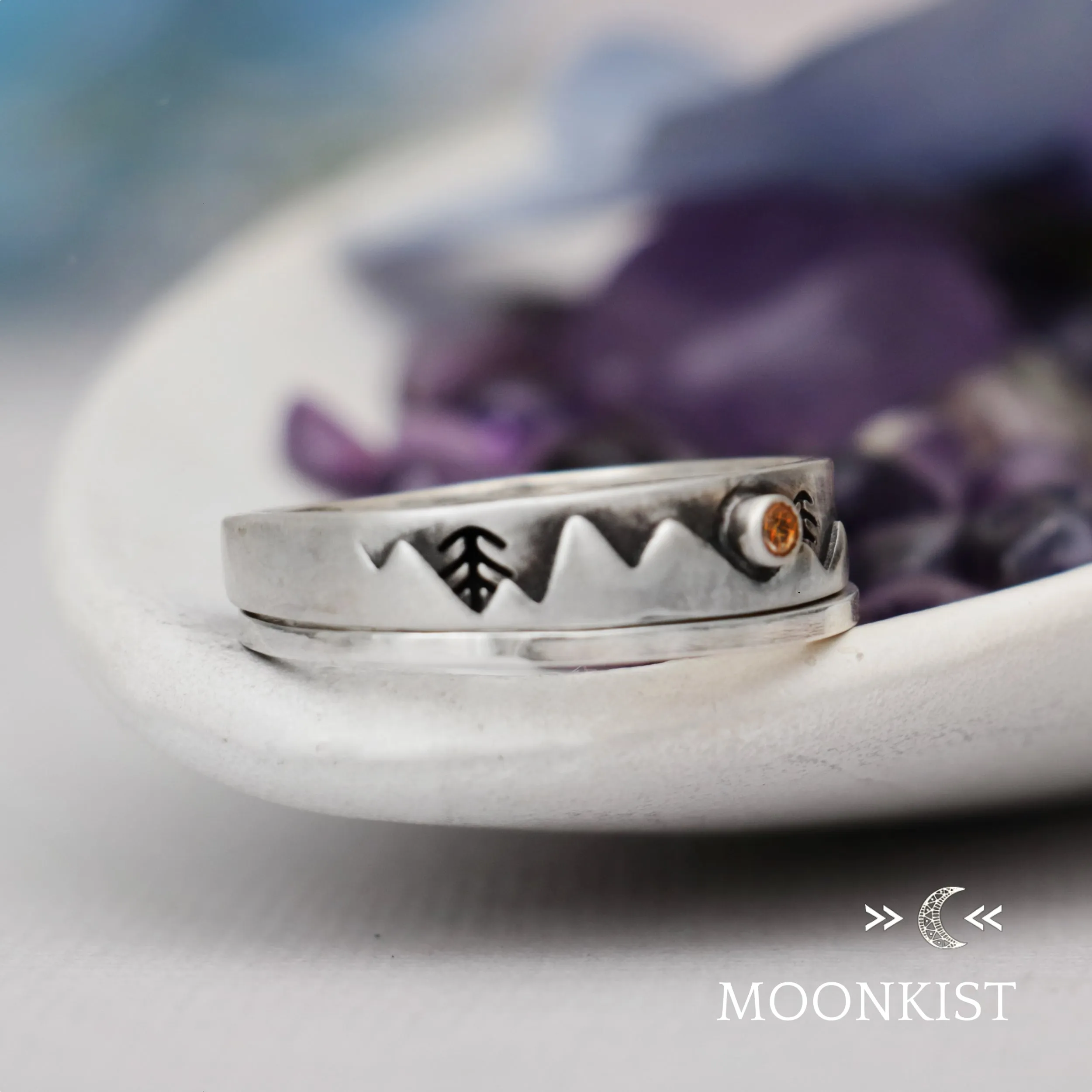 Modern Mountain Engagement Ring Set | Moonkist Designs