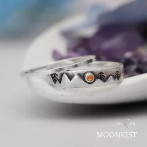 Modern Mountain Engagement Ring Set | Moonkist Designs