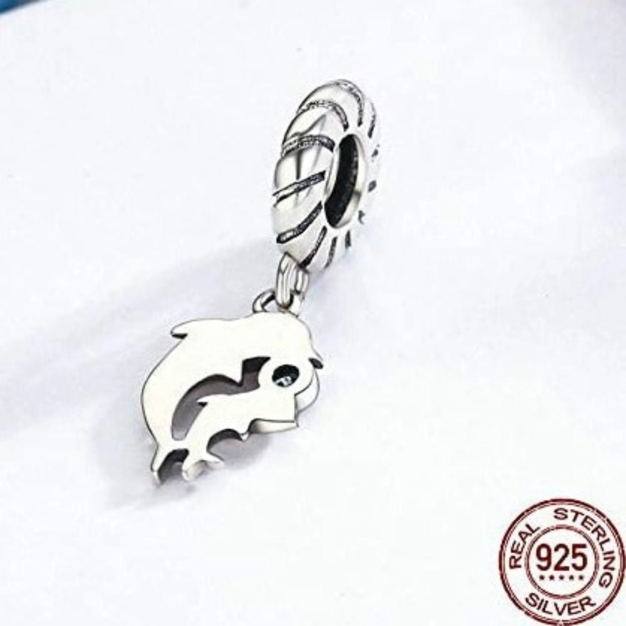 Mom Baby Dolphins Dangle Pendant Charm