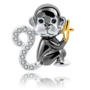 Monkey Golden Banana Bead Charm