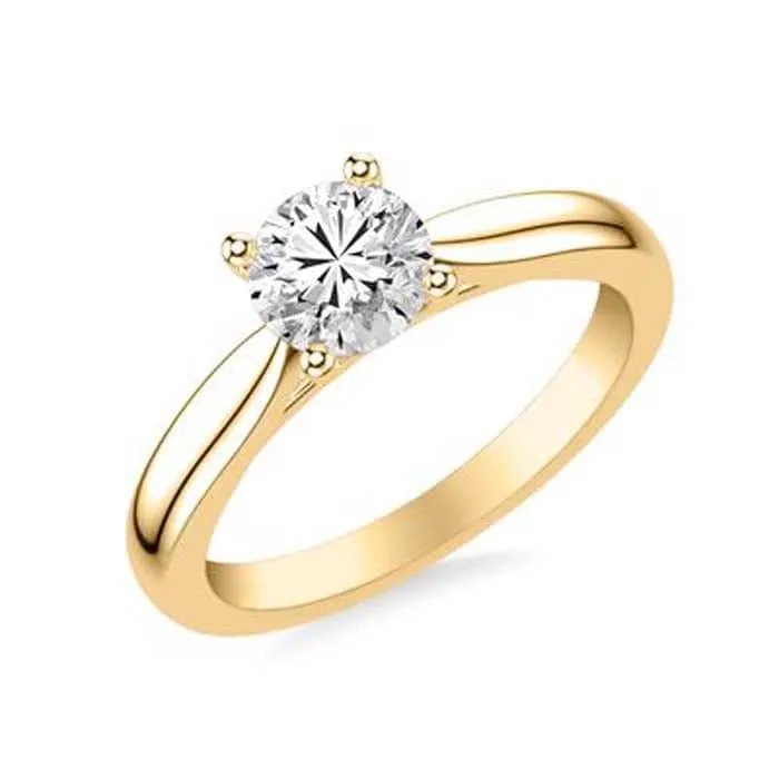 Mountz Collection .50CT Classic Round Diamond Solitaire Engagement Ring in 14K Yellow Gold