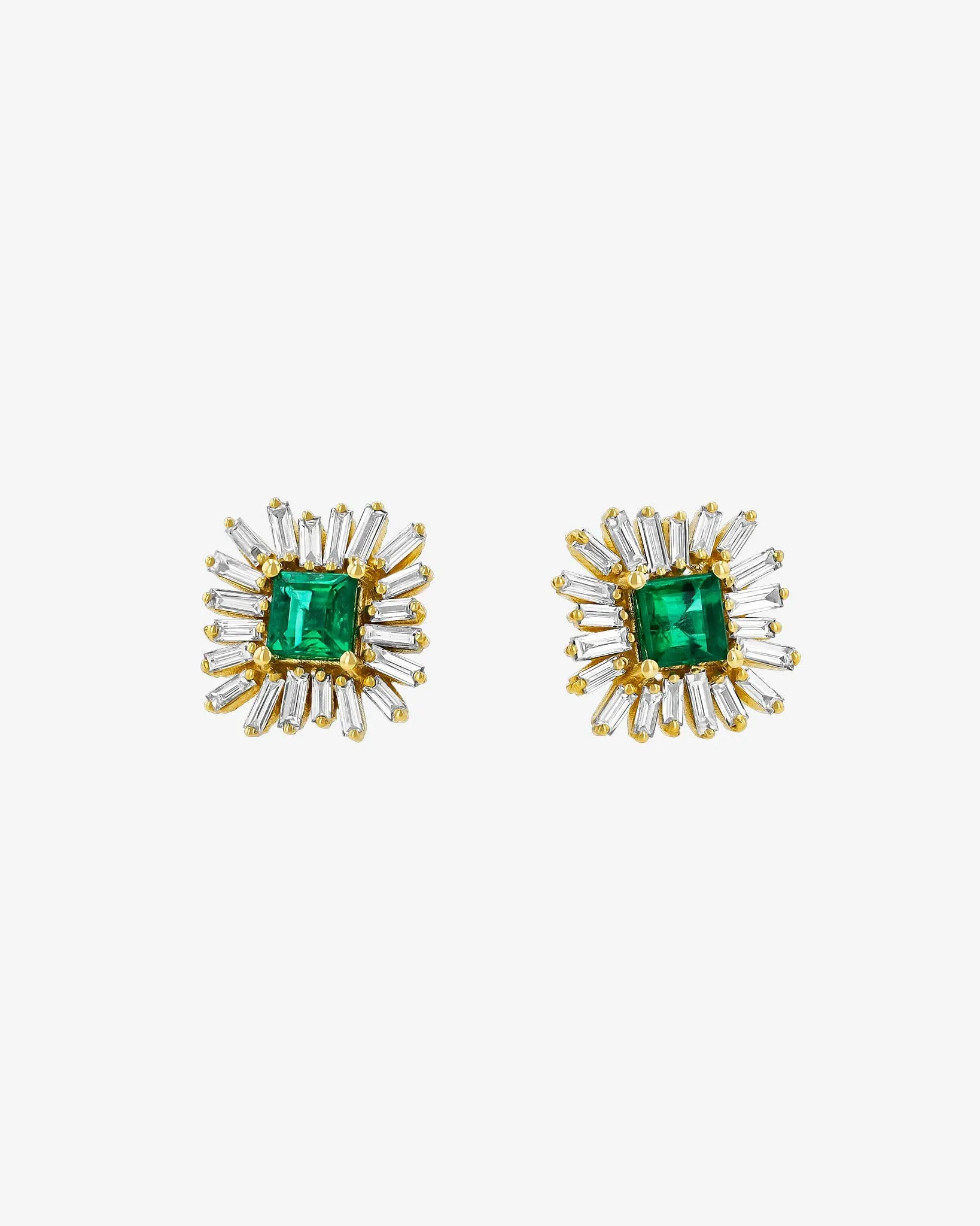 Princess Midi Emerald Spark Studs