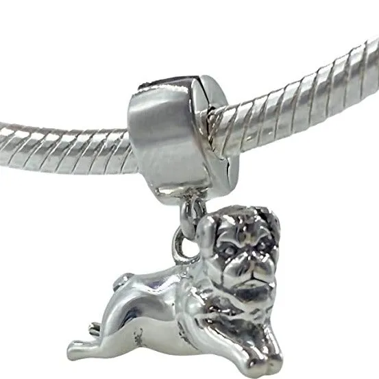 Pug Puggle Mastiff Dog Dangle Pendant Charm