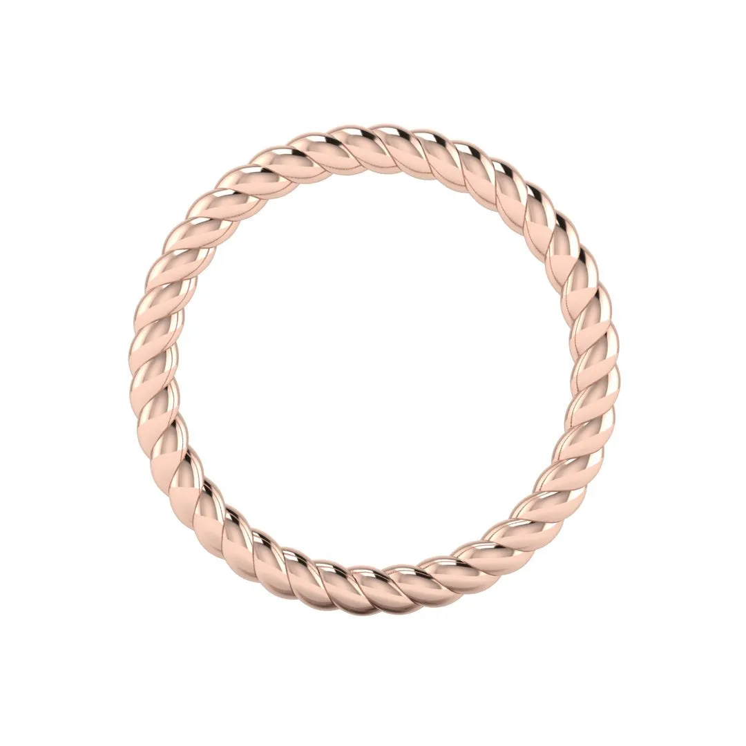 "Aspen" Minimalist Twisted Rope Contemporary Eternity Ring ET72