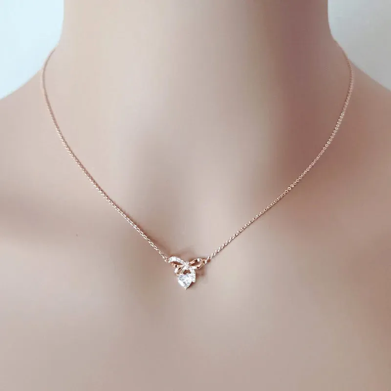 Ribbon Cubic Zirconia Necklace