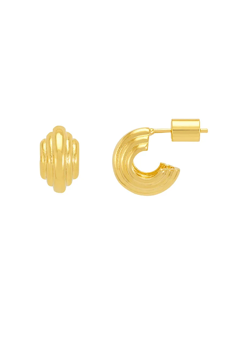 Ridged Mini Hoop Earrings