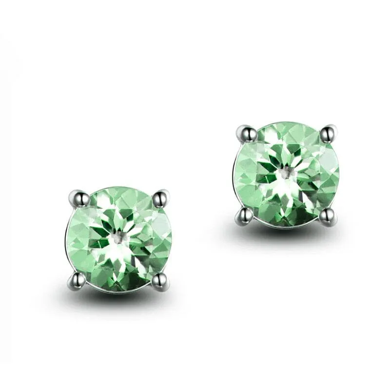 Round Shaped Gemstone Stud Earrings