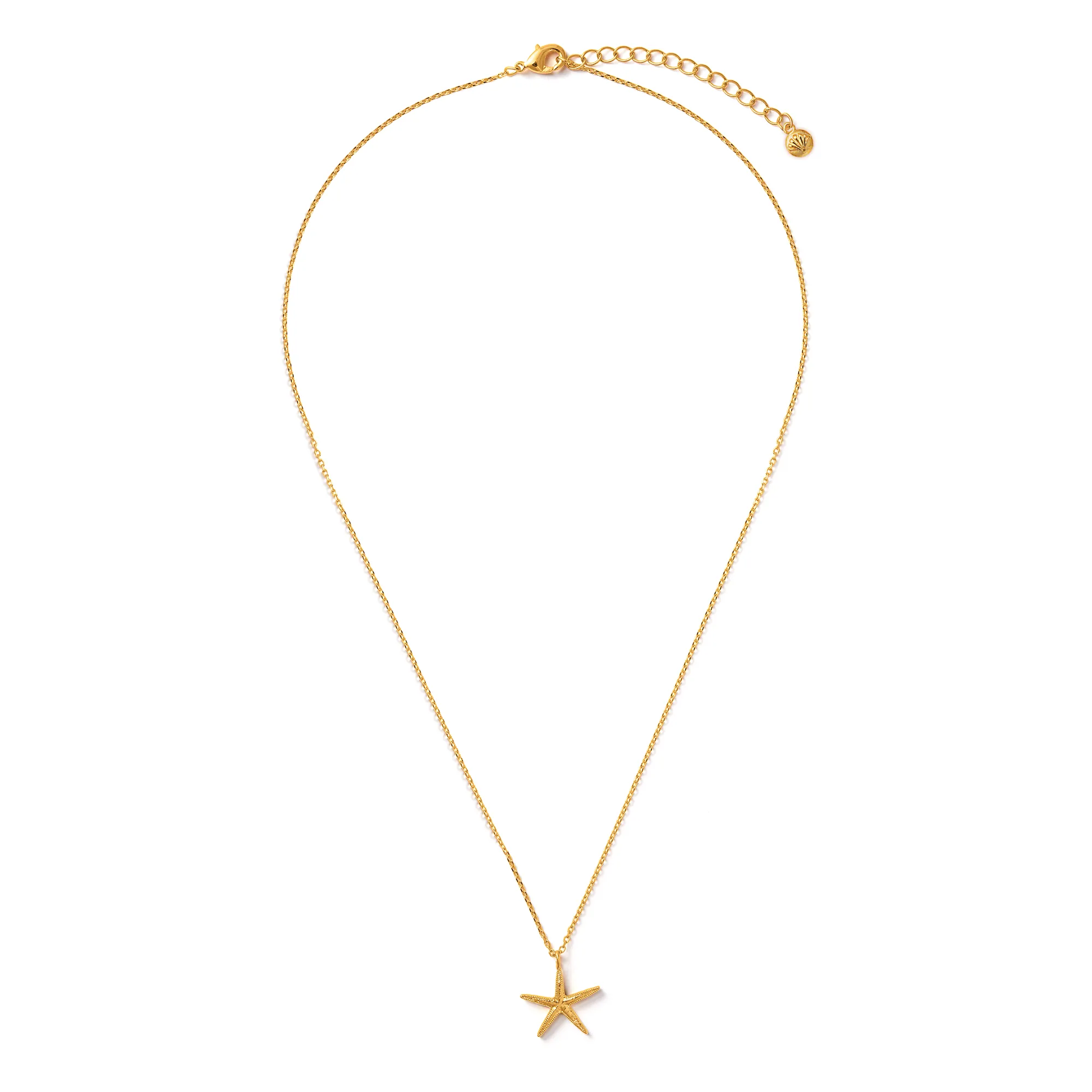 Starfish Charm Necklace - Gold