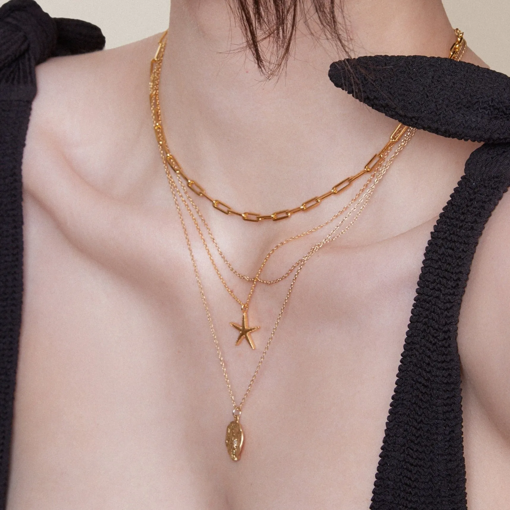 Starfish Charm Necklace - Gold