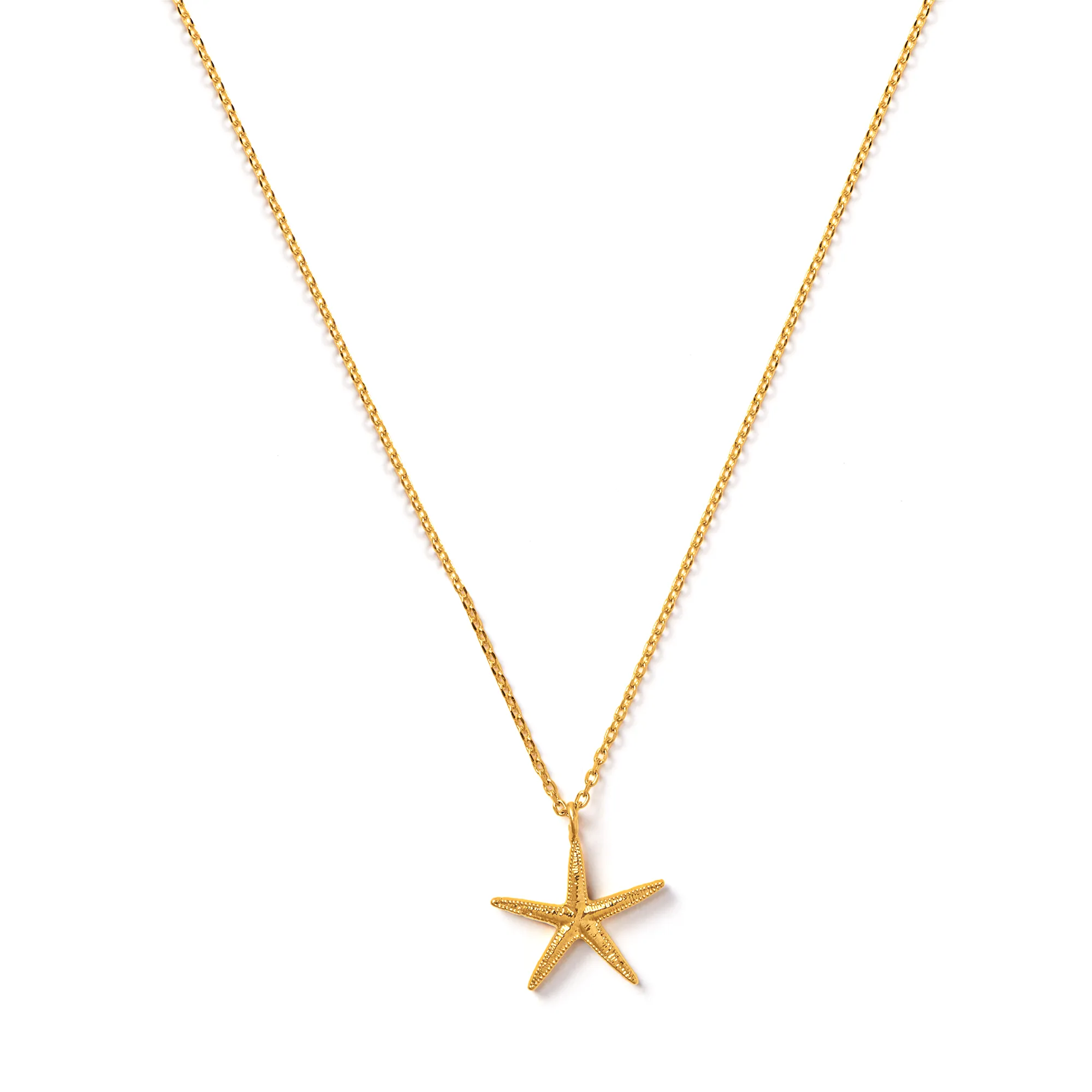 Starfish Charm Necklace - Gold