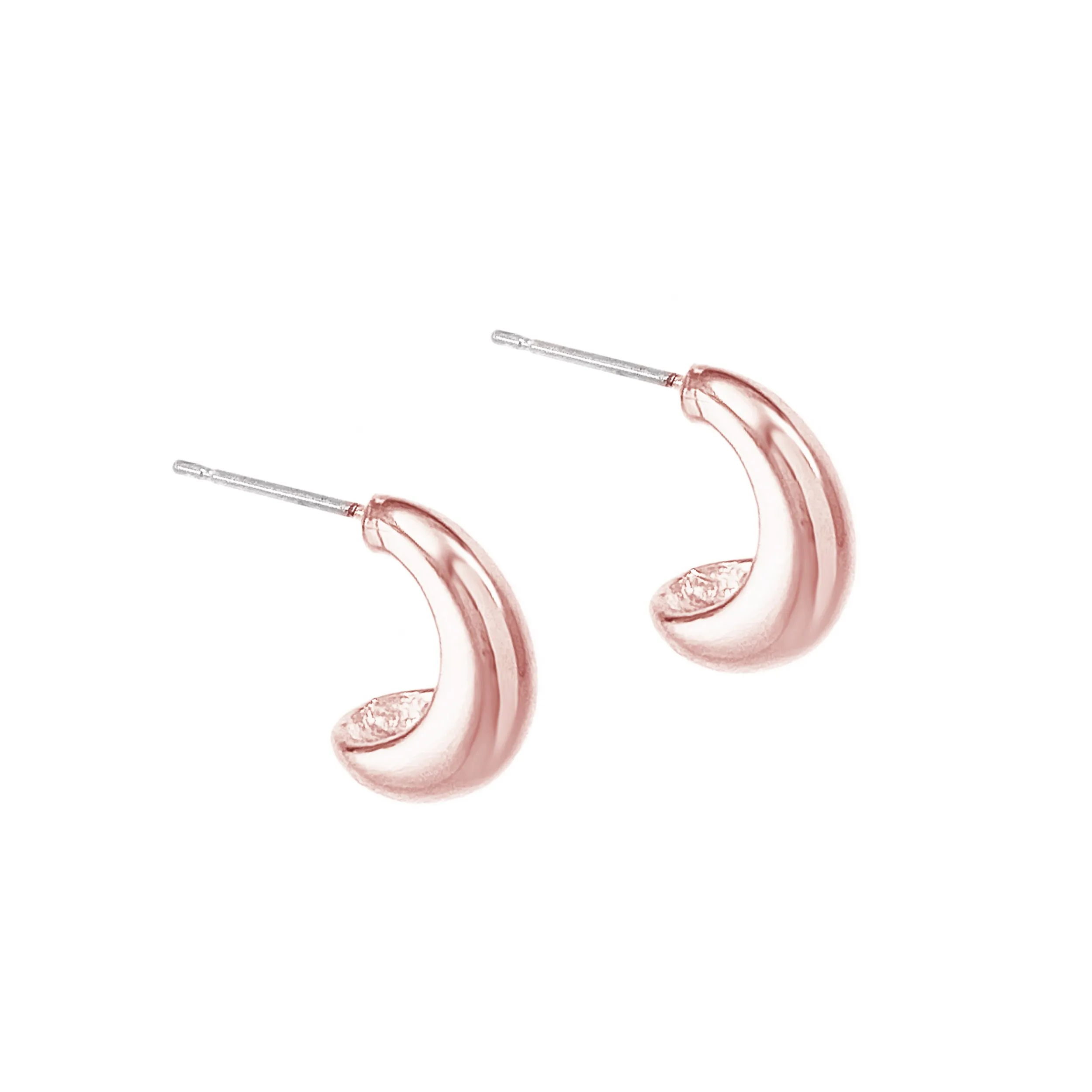 Streamline Hoops - Small - Rose Gold