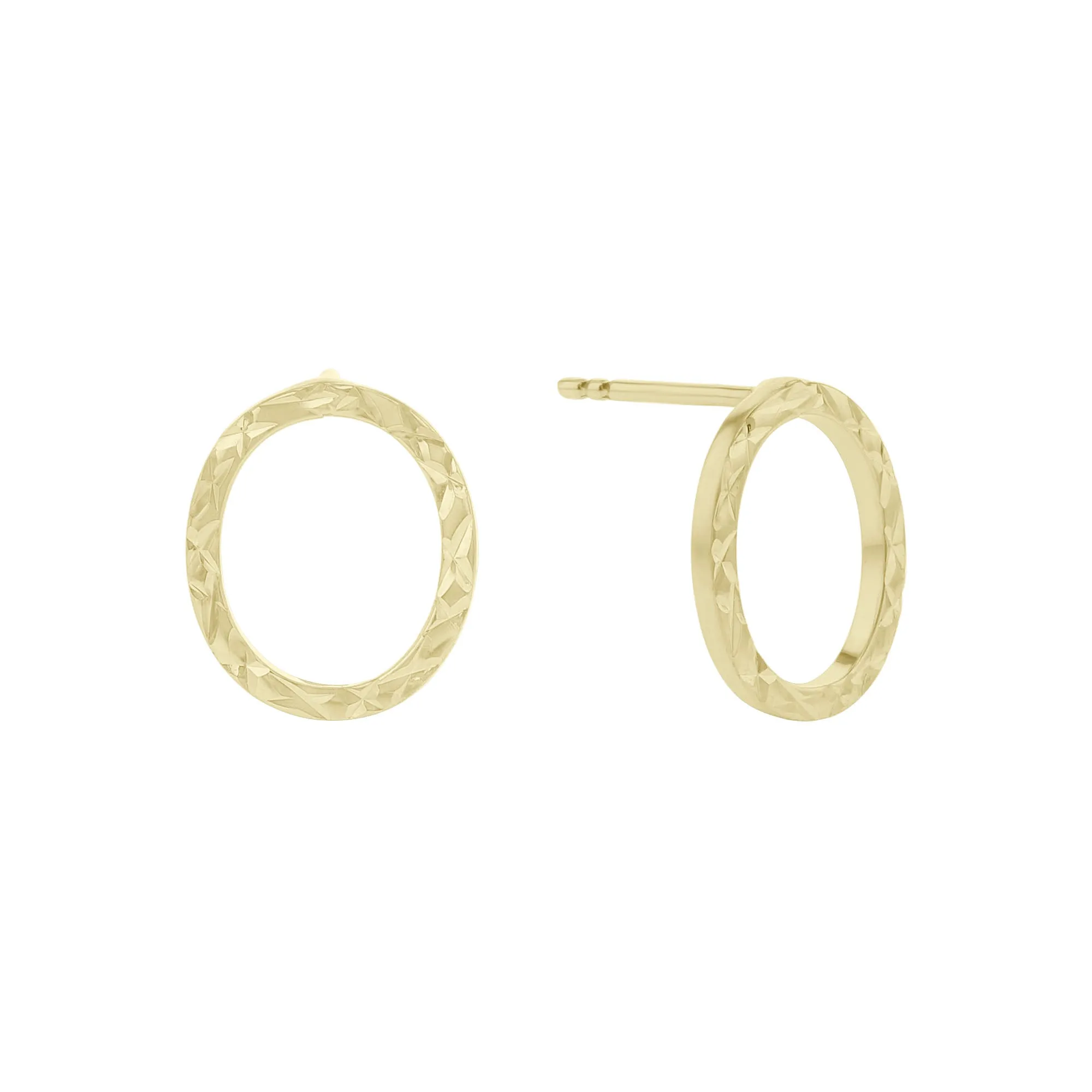 Sunbeam Front Facing Gold Hoop Earrings