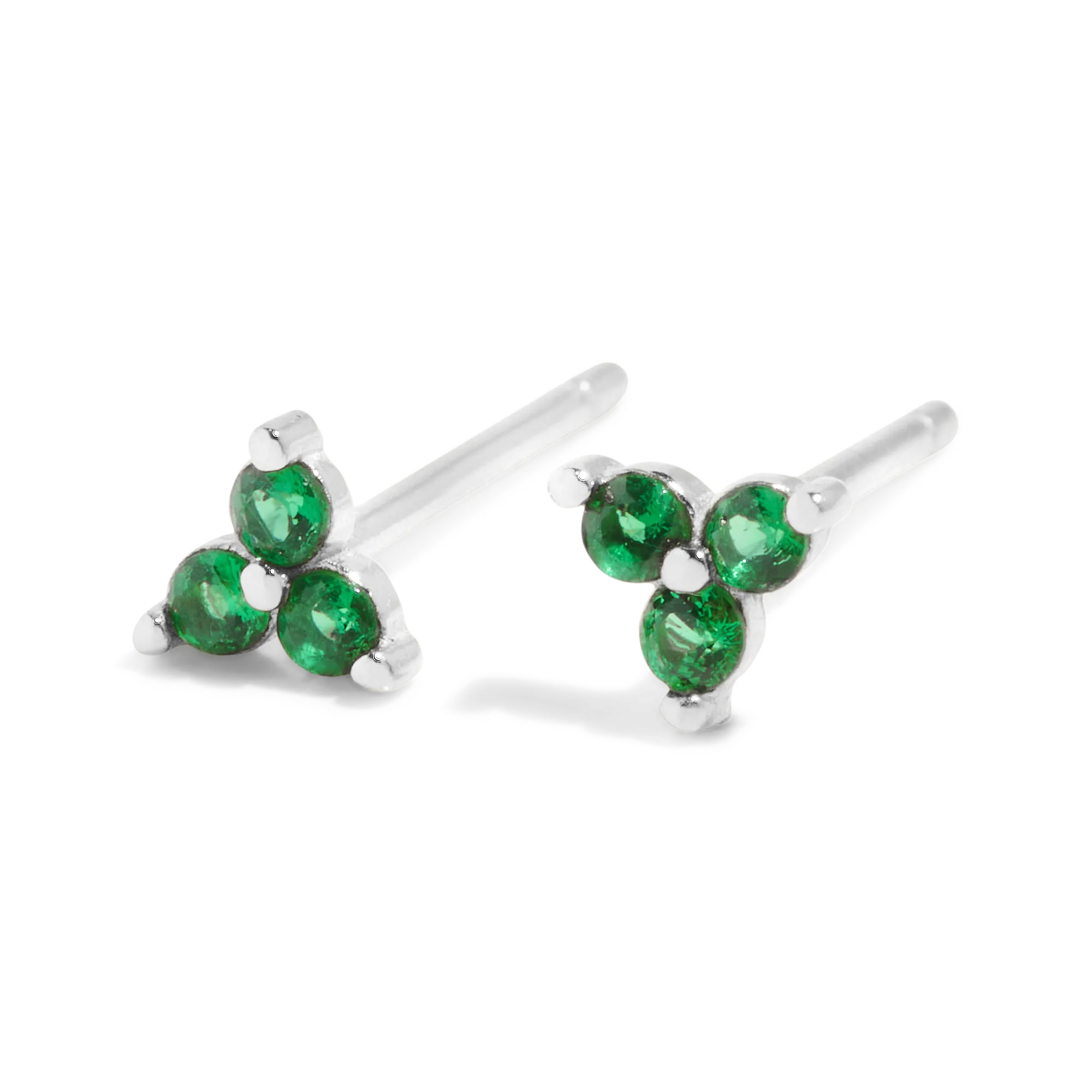 THE SALLY STUD GREEN - sterling silver