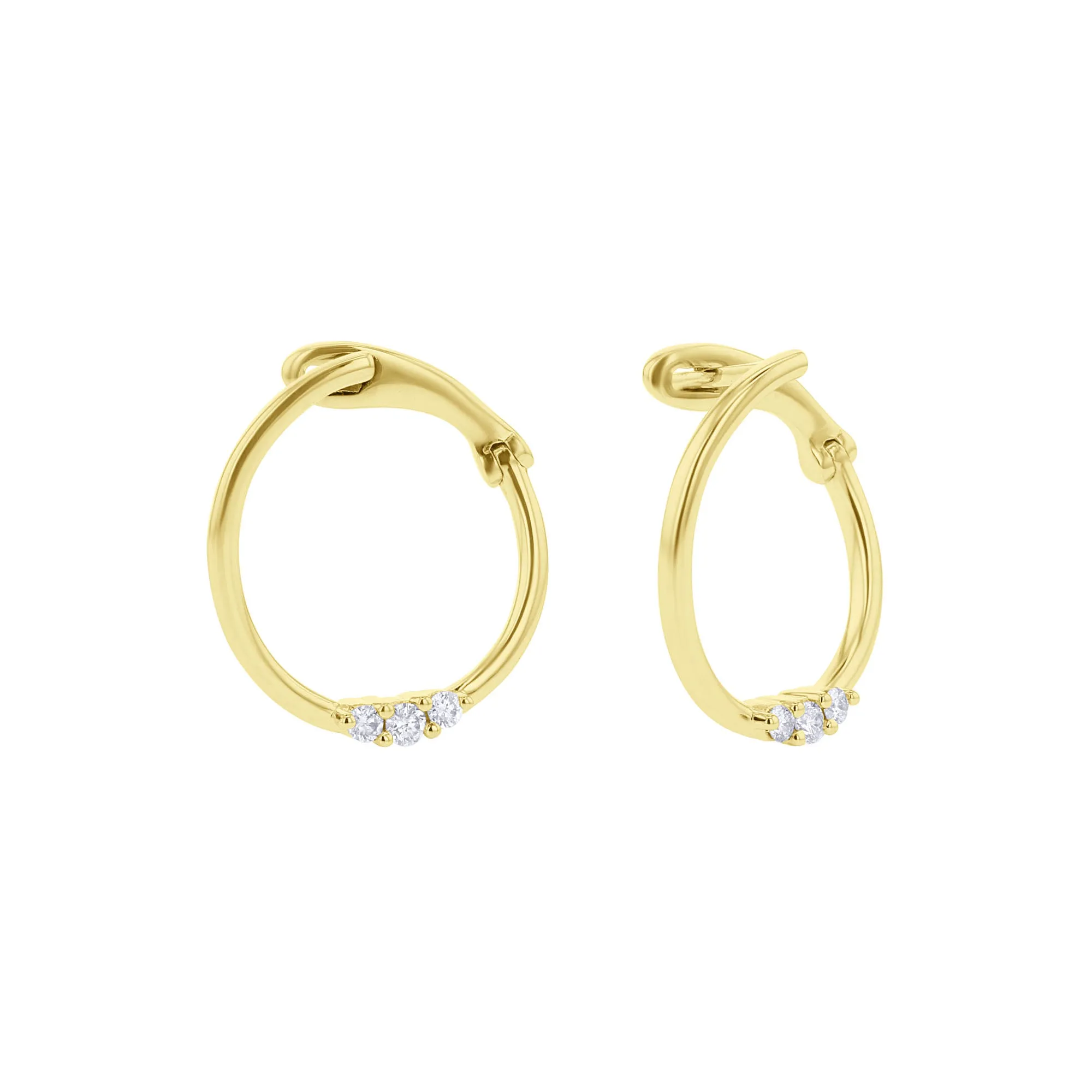 Trilogy Diamond Hoop Earrings