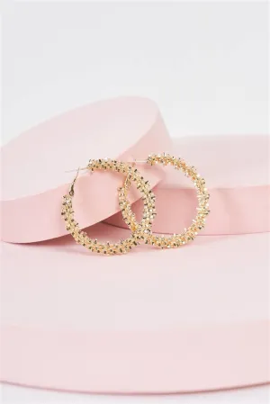 Wholesale Crashed Hoop Earrings - Gold